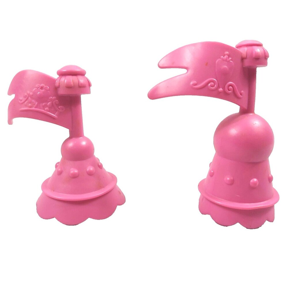 Fisher Price Little People Disney Princess Castle Palace 2 Pink Flags Turrets